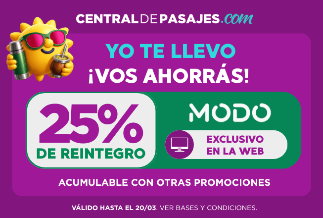 Aprovechá 25% de reintegro pagando con MODO en la web. ¡Ahorrá hasta $10.000!