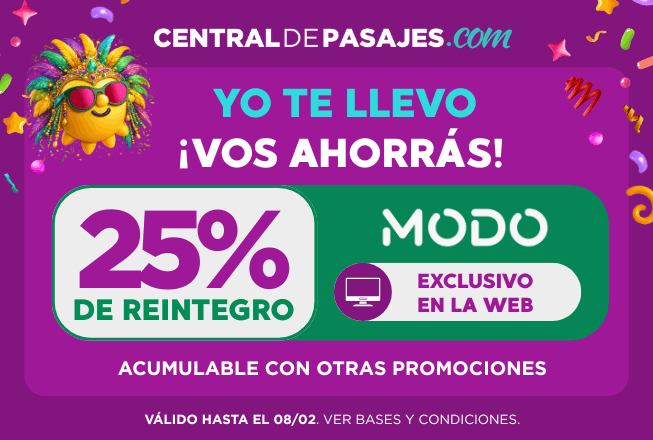Hasta el domingo 8/02, aprovechá 25% de reintegro pagando con MODO en la web.