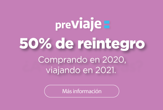 ¡50% de reintegro en pasajes con Previaje!