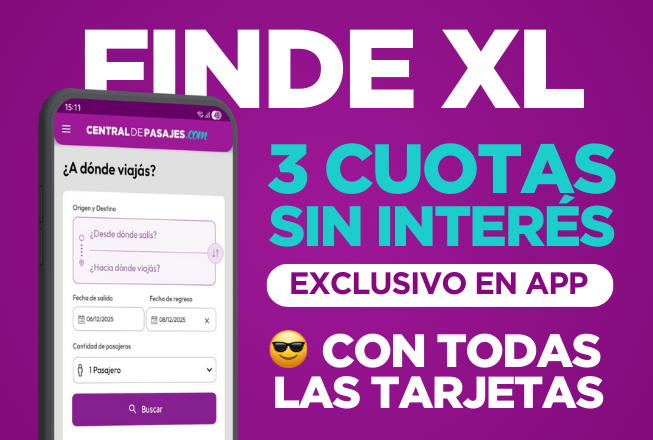 Viajá el finde largo de diciembre en cuotas.