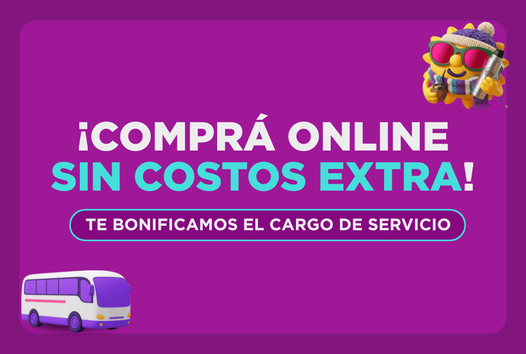 ¡Comprá tu pasaje sin costos adicionales!