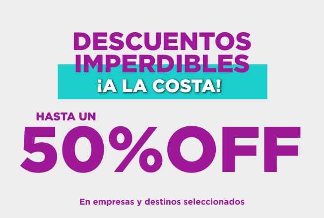 Aprovechá hasta 50% de descuento en pasajes a la costa.