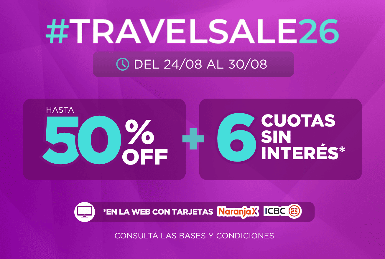 En la web aprovechá las 6 cuotas sin interés en todas las emrpesas y destinos